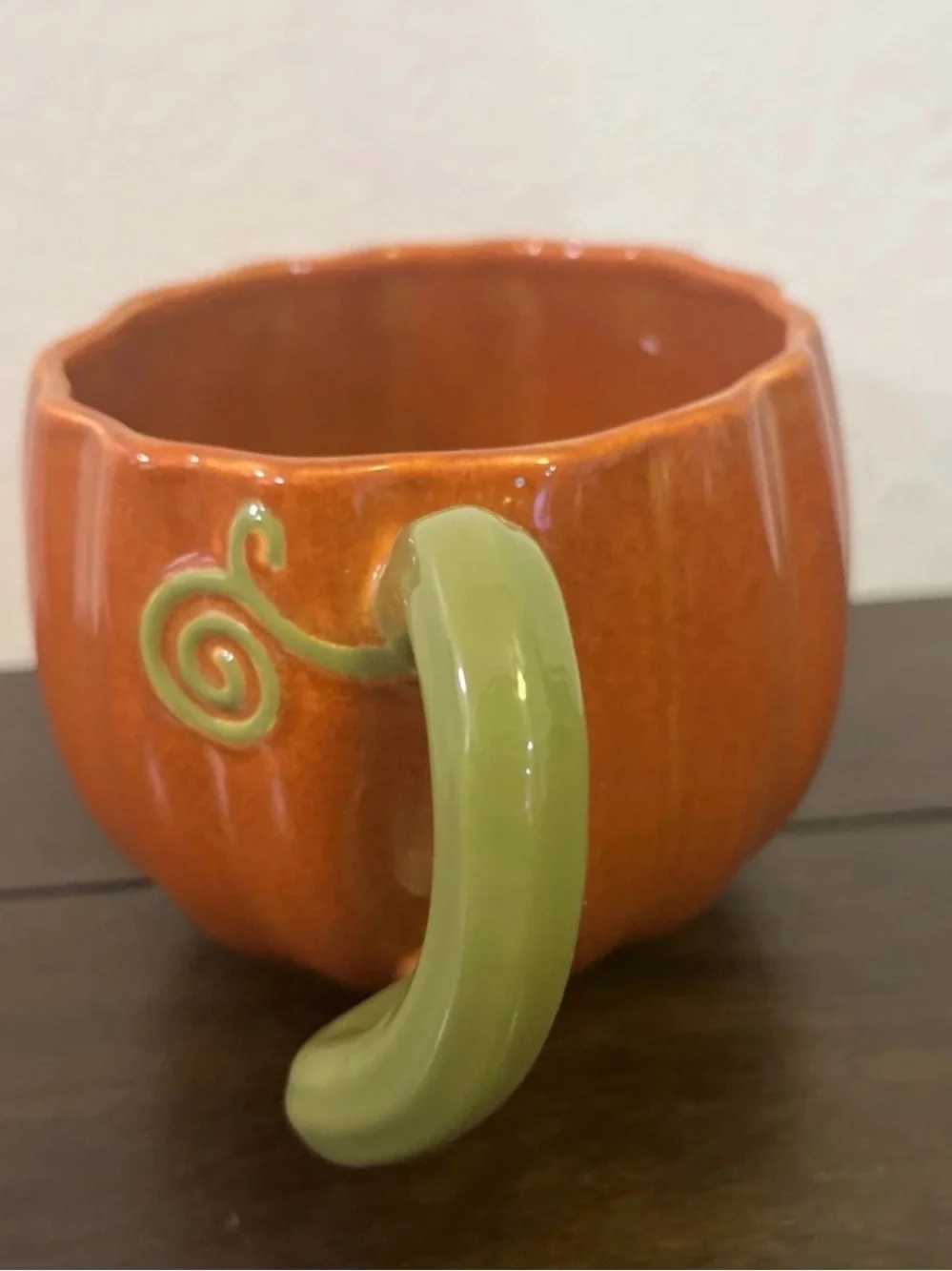 Starbucks Pumpkin Coffee Mug 2007 Twisted Vine Handle Autumn Fall 13oz EU